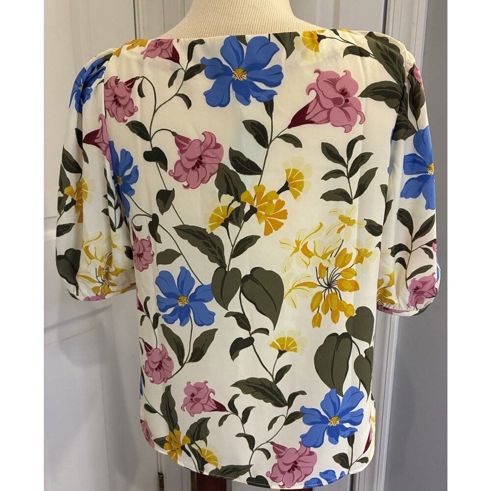 Ann Taylor Factory Summer 2026 Collection floral Boat, Neck Blouse Petite Small - Picture 3 of 8